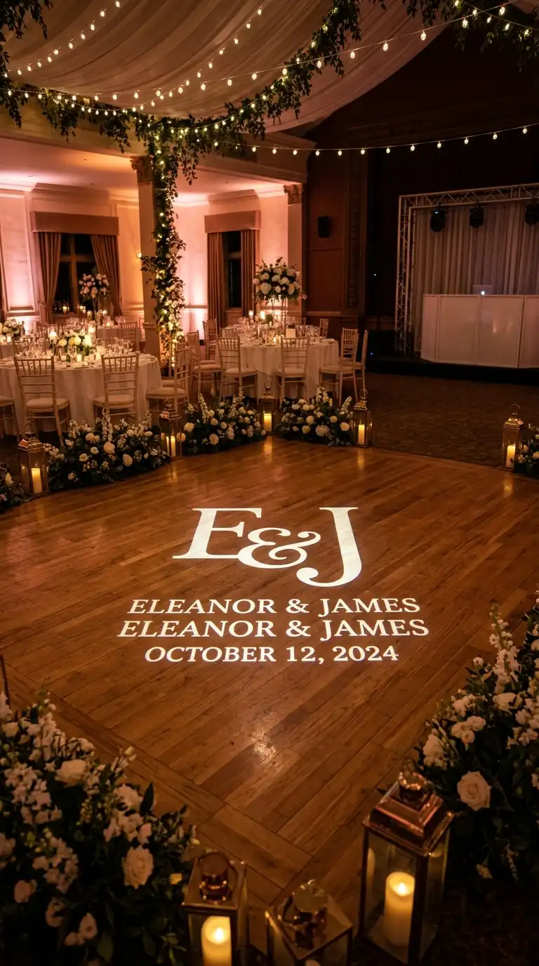 Elegant Monogram Reception Signage