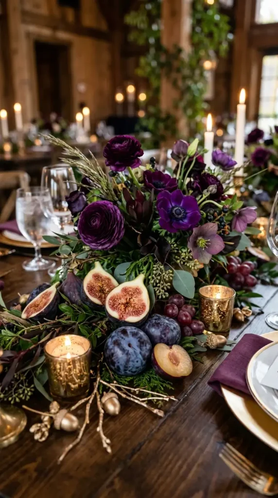 fig and plum centerpieces