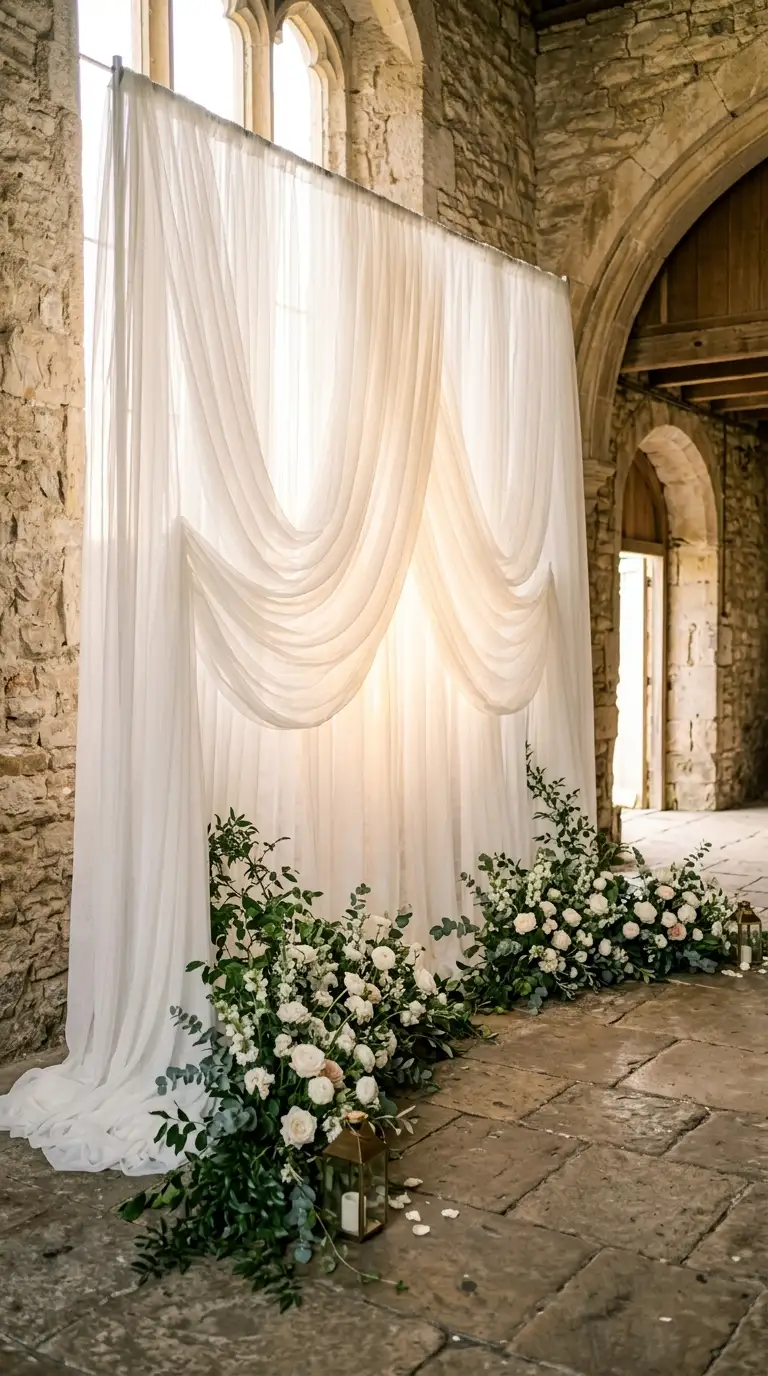 Flowing Sheer Fabric Backdrop