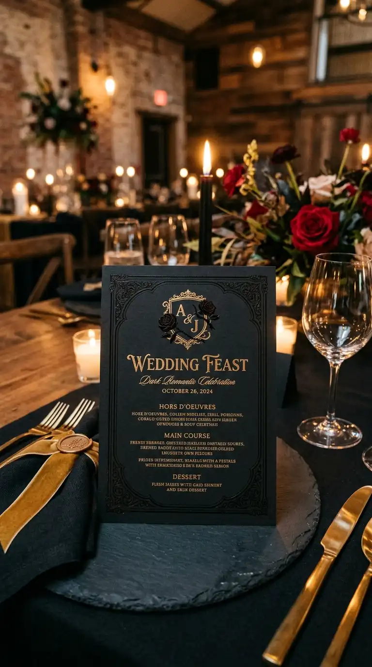 Gold Foil Gothic Stationery