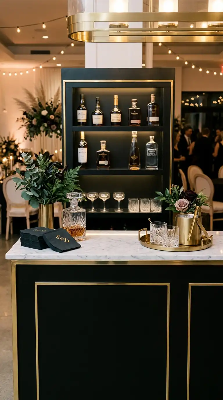 Gold Framed Black Bar