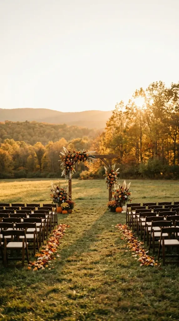 golden hour outdoor ceremony