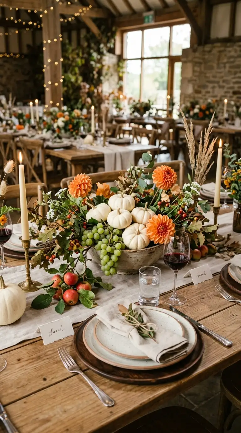 Harvest Inspired Fruit Table Centerpiece