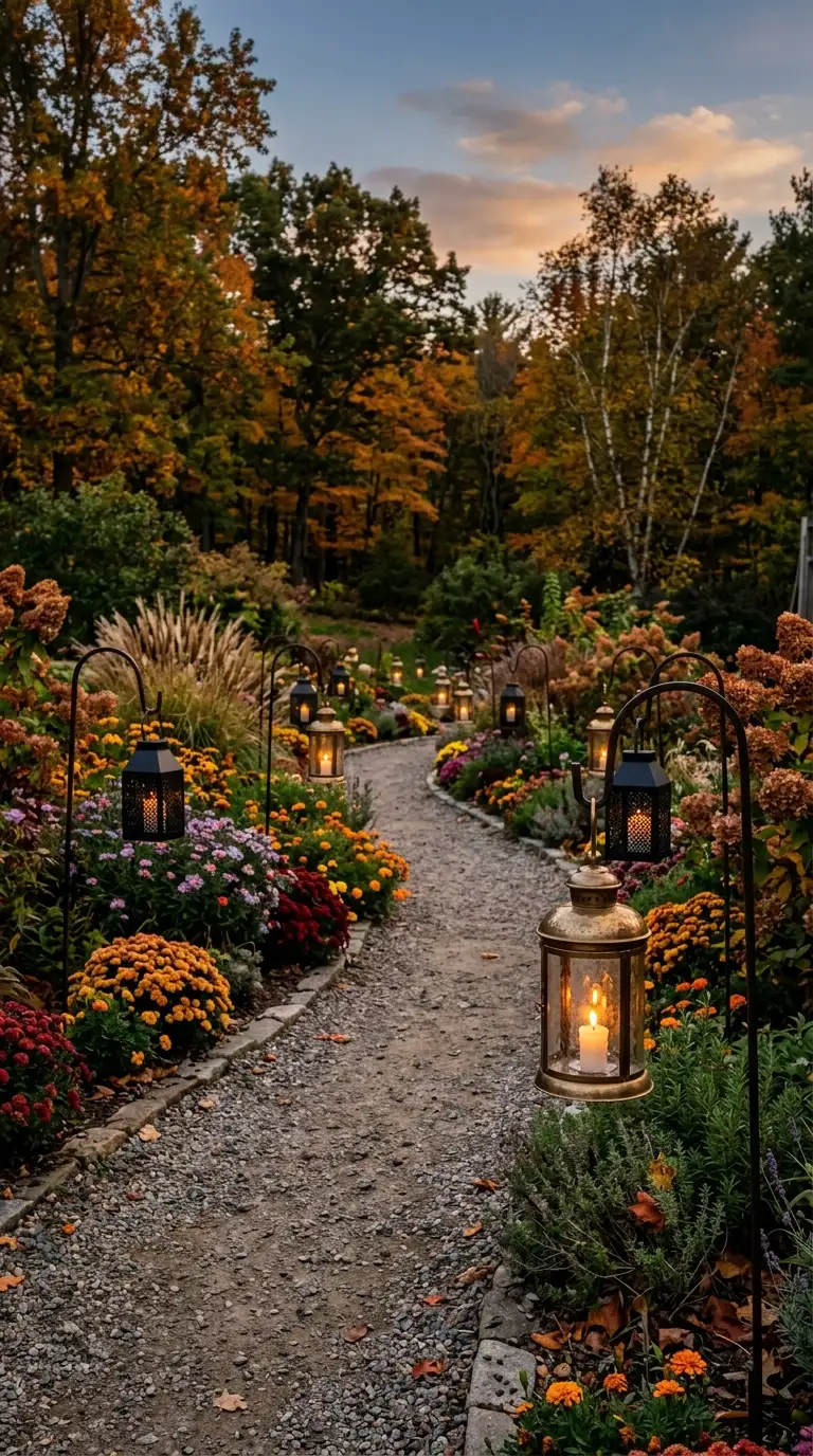 Lantern Lined Garden Path