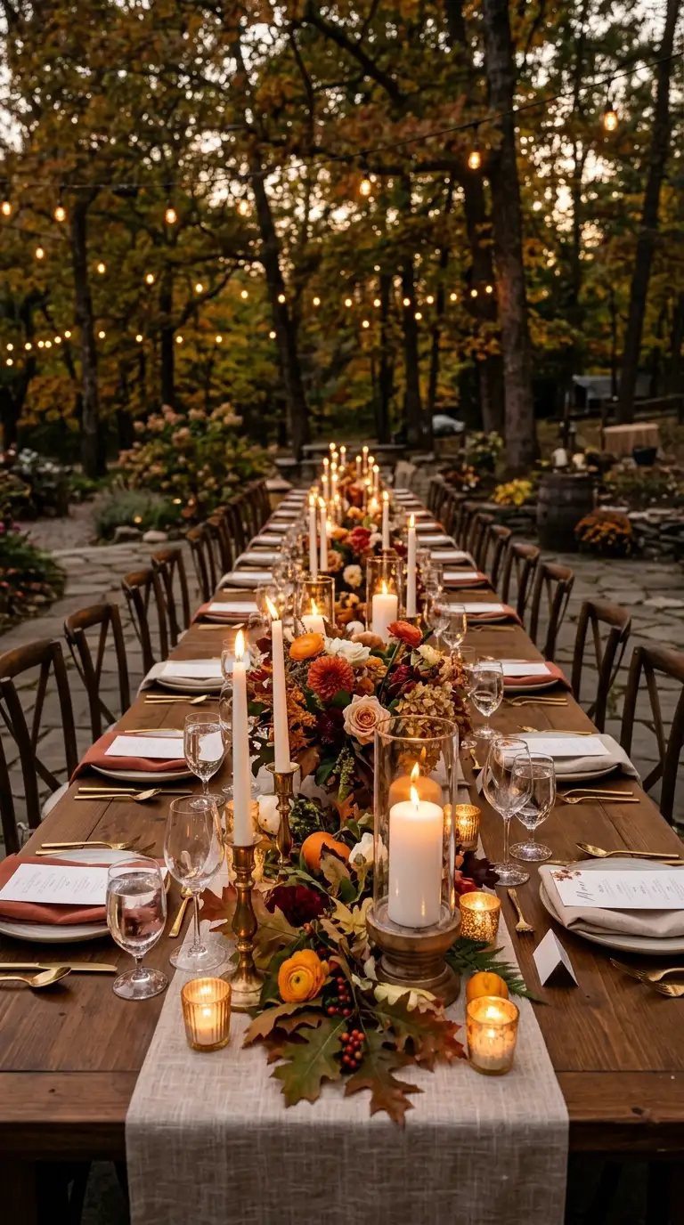 Layered Candlelit Reception Tables