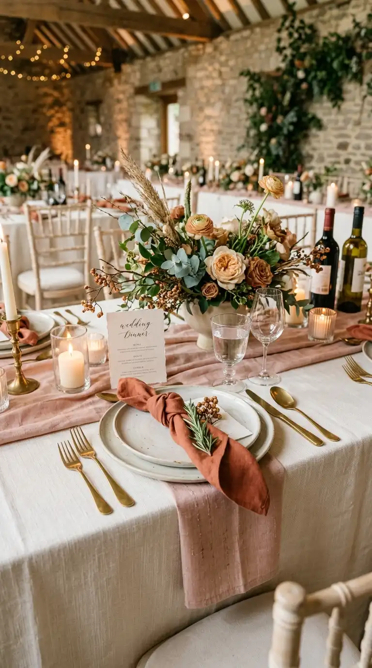 Layered Linen Reception Tables