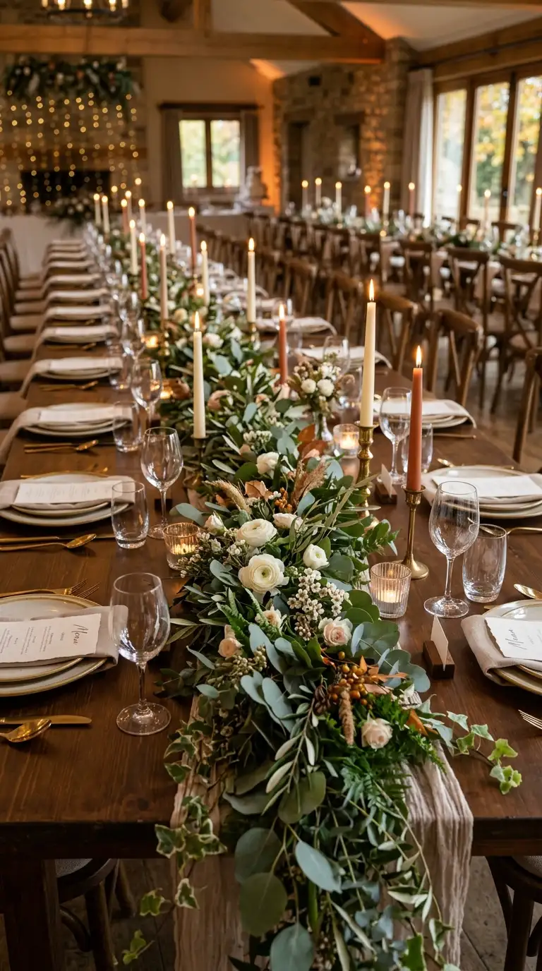 Low Greenery Garland Table Runner