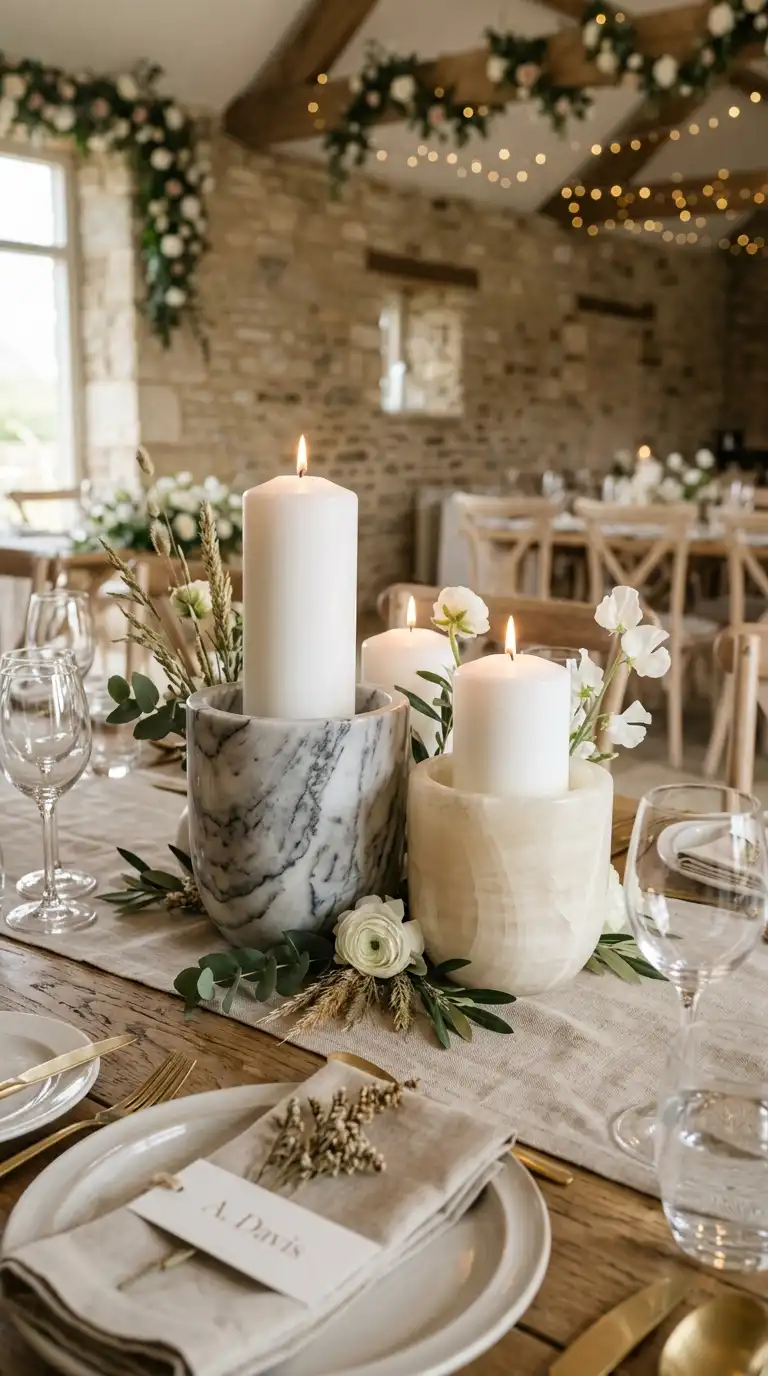 Luxe Candles With Stone Vessels