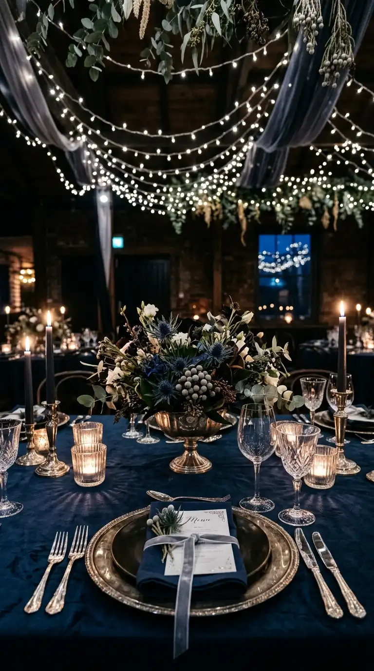 Midnight Blue Antique Silver