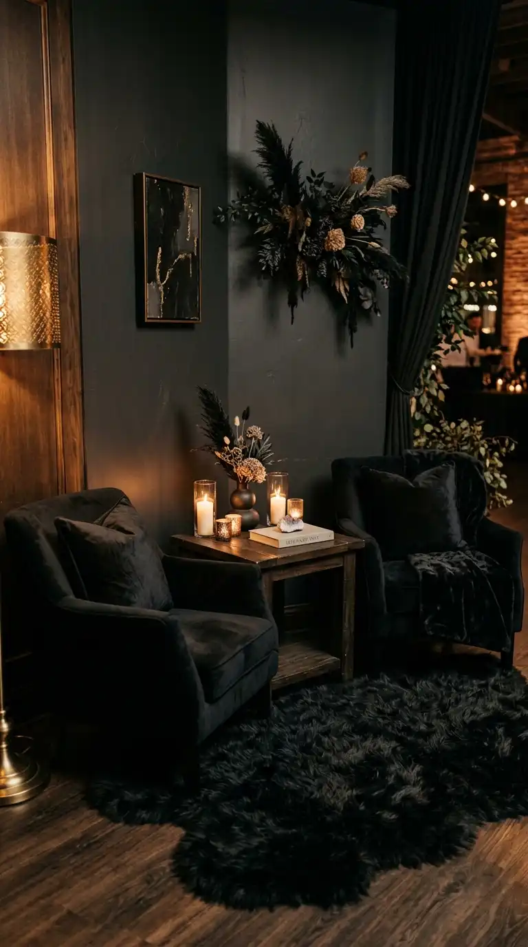 Moody Black Lounge Corner