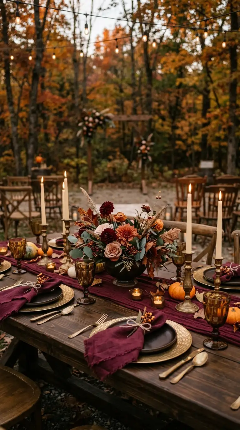 Moody Burgundy Table Settings