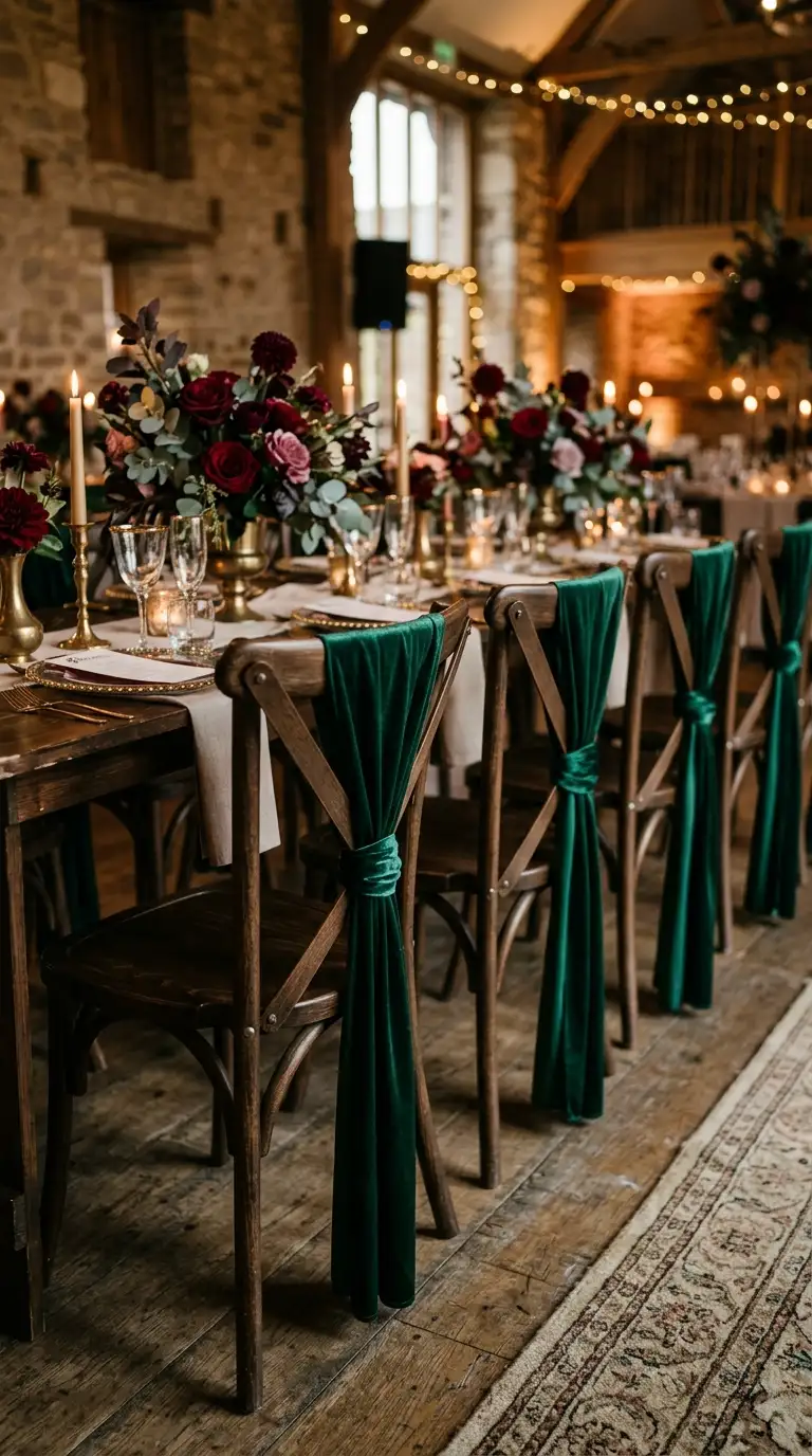 Moody Emerald Velvet Chair Accents