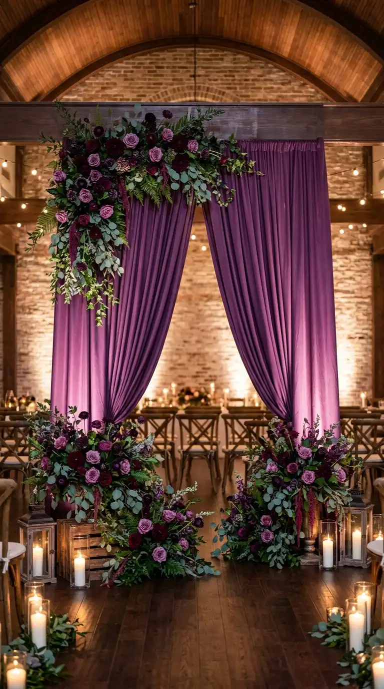 Moody Plum Ceremony Backdrop