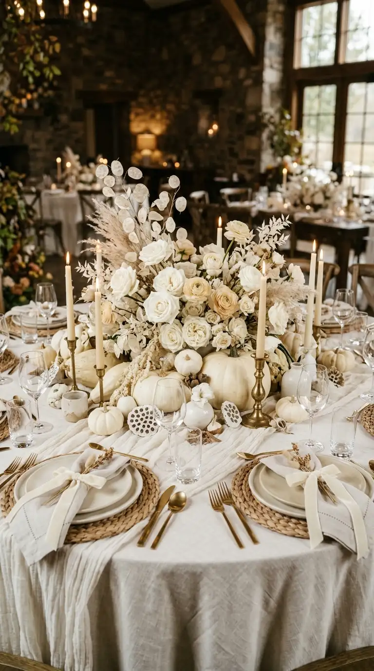 Neutral Maximalist Fall Tablescape