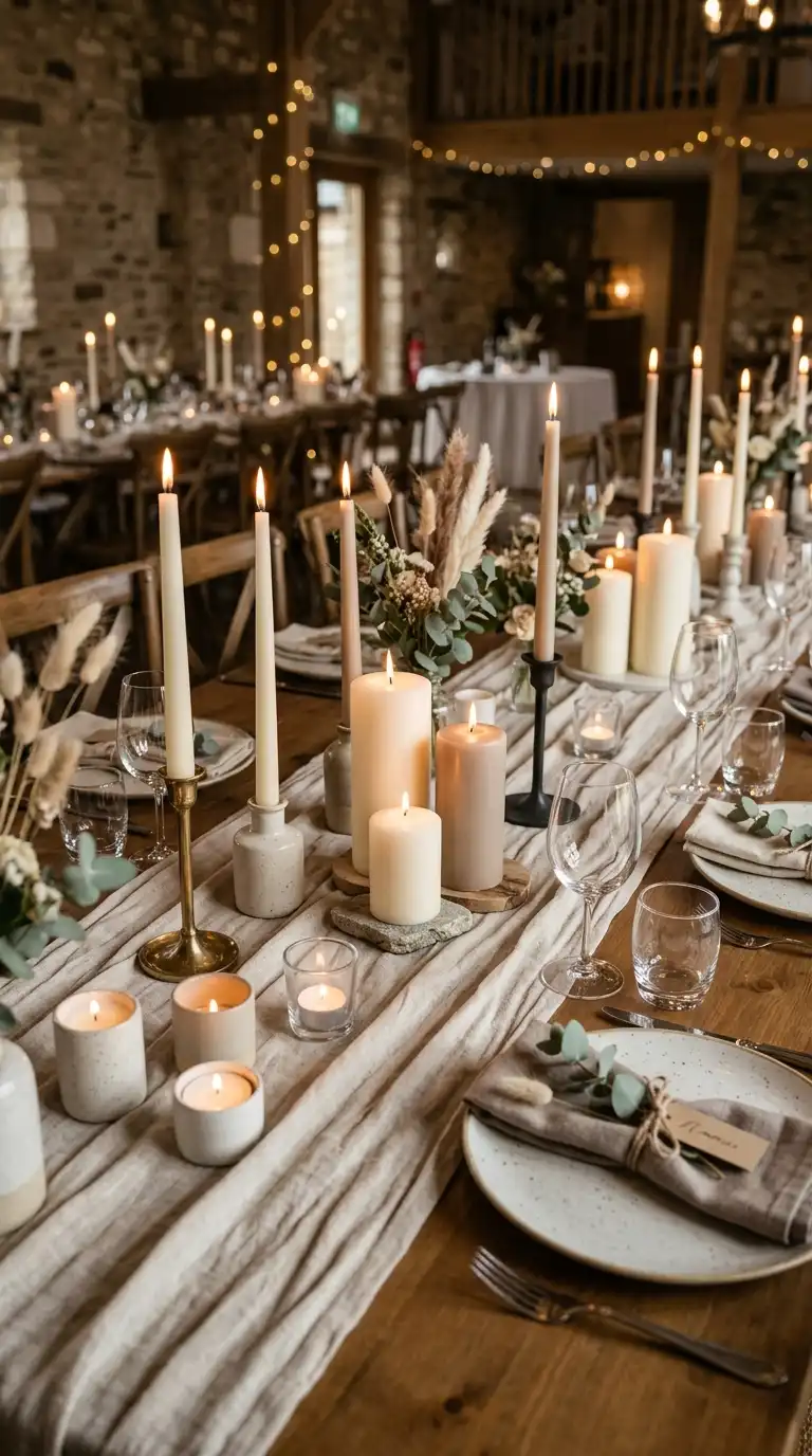 Organic Linen Candle Tablescape