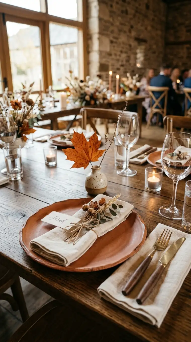 Organic Stoneware Autumn Place Setting