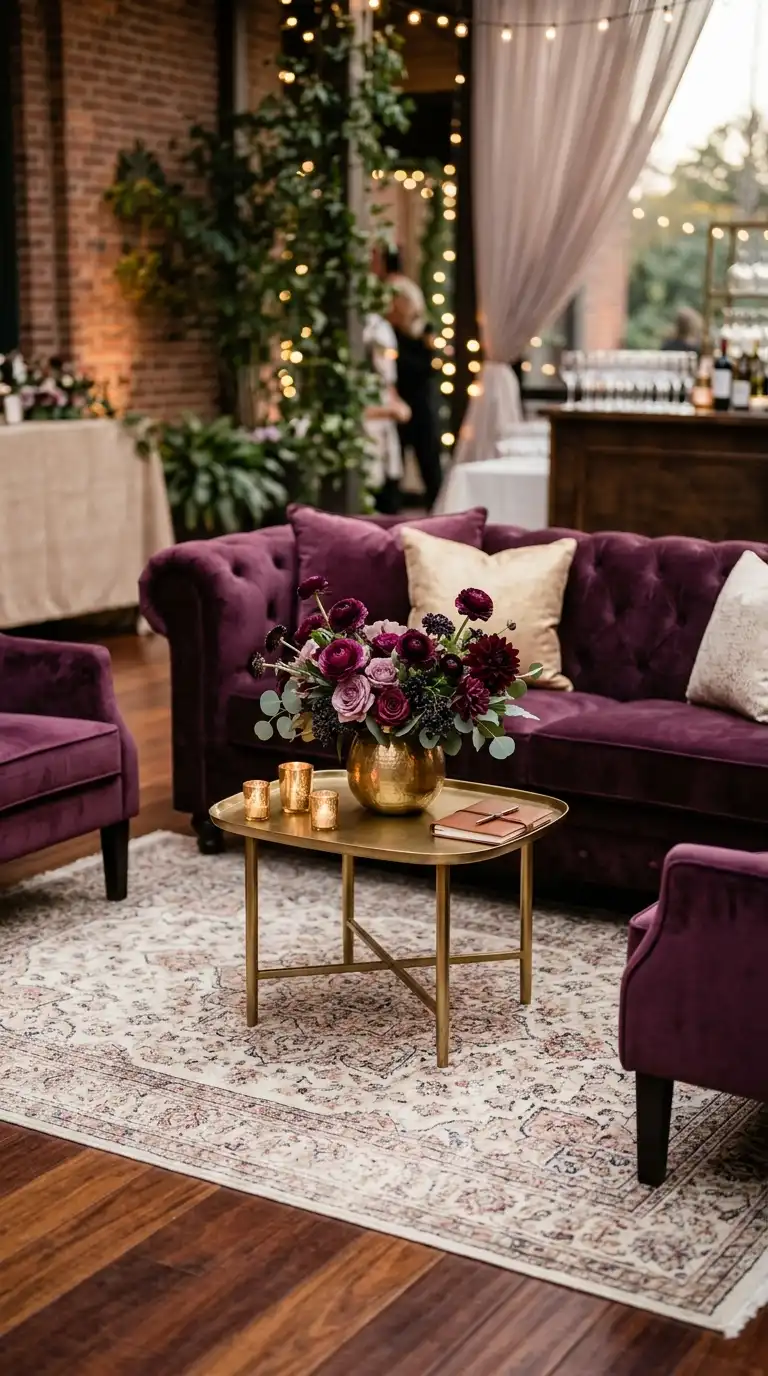 Plum Velvet Lounge Seating
