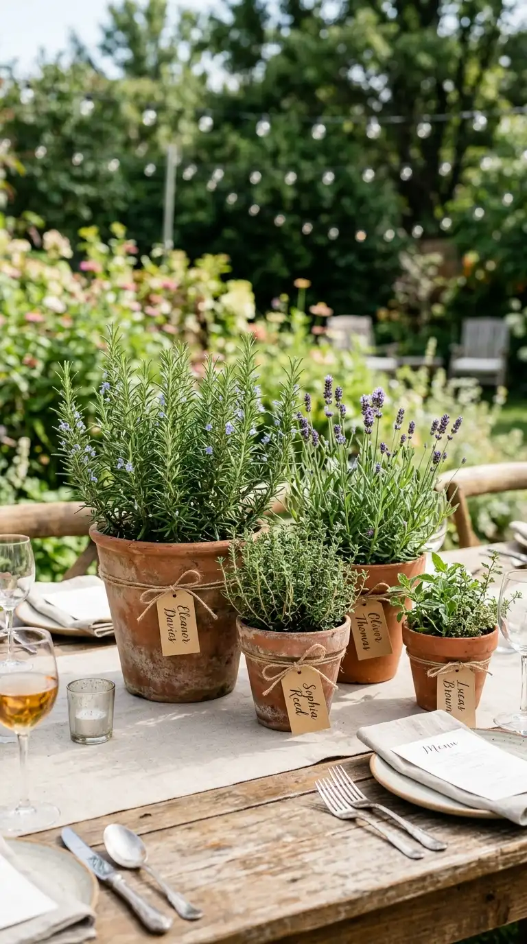 Potted Herb Table Centerpieces