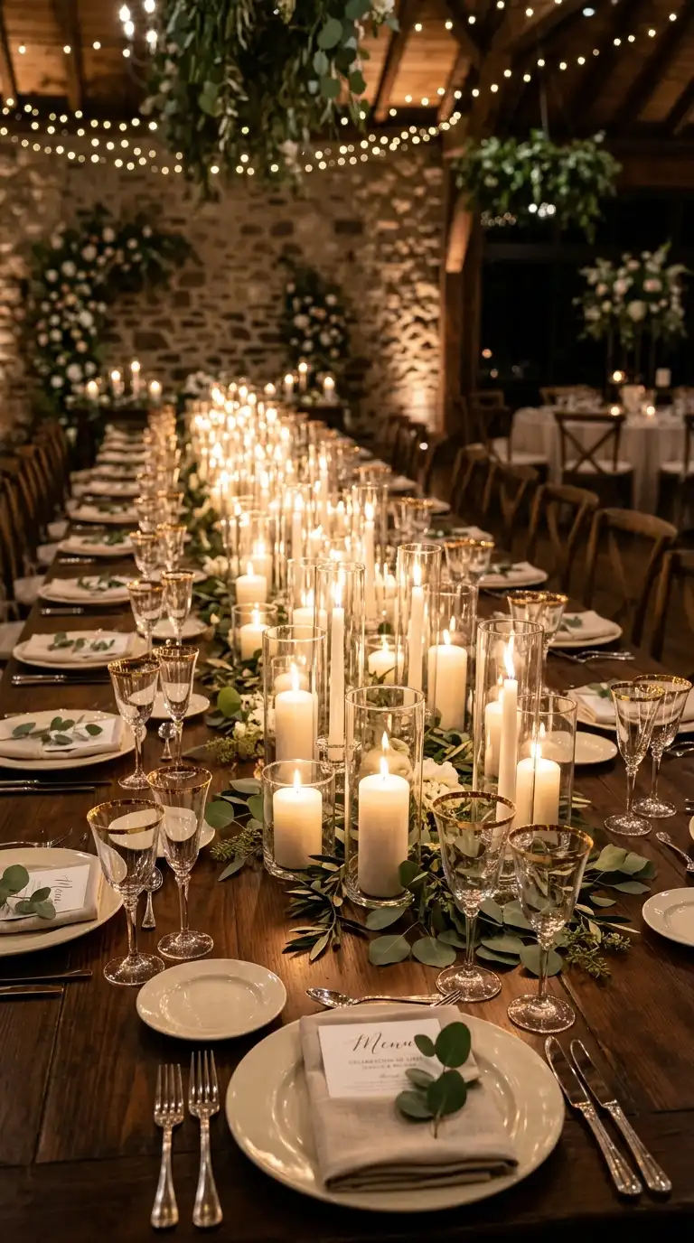 Romantic Candle Meadow Tablescape