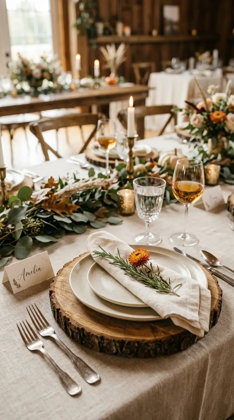 Rustic Wood Charger Place Setting