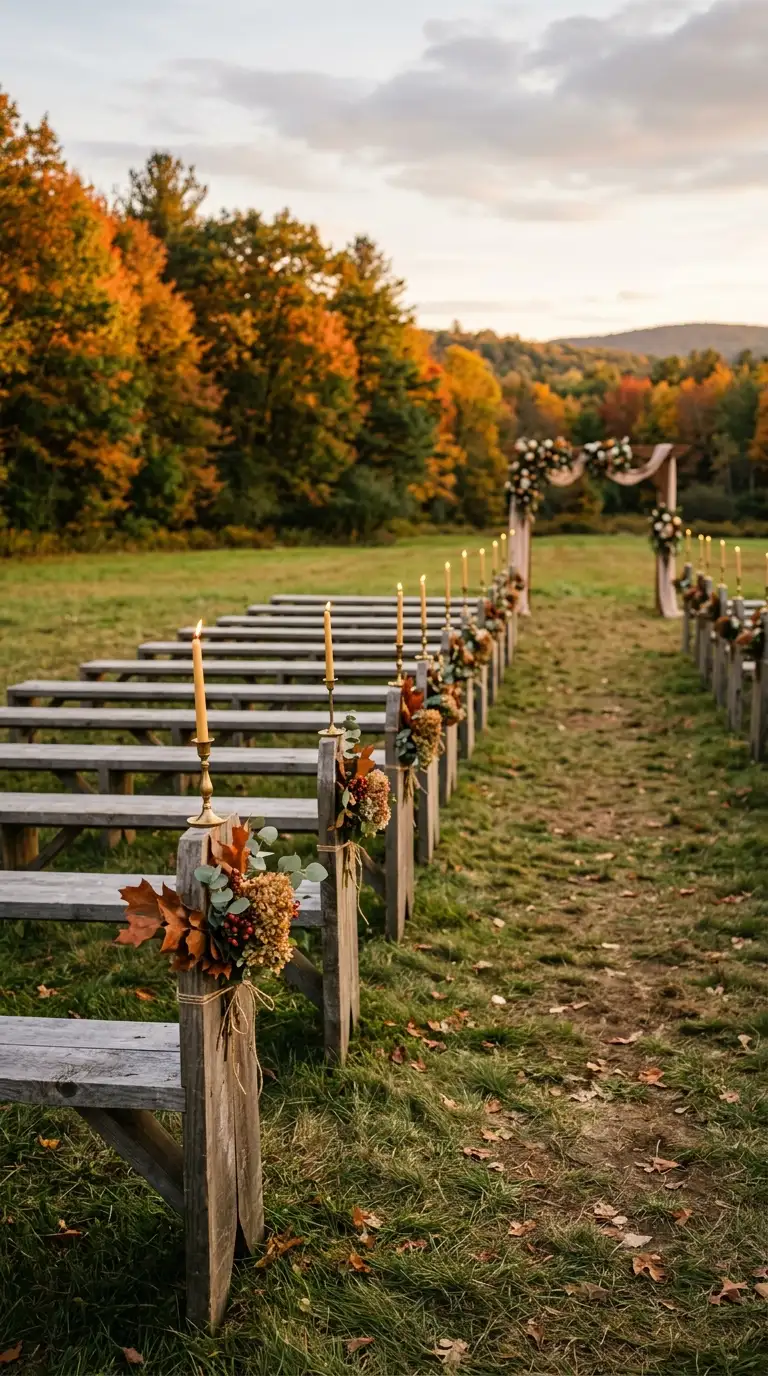 Rustic Wooden Ceremony Benches