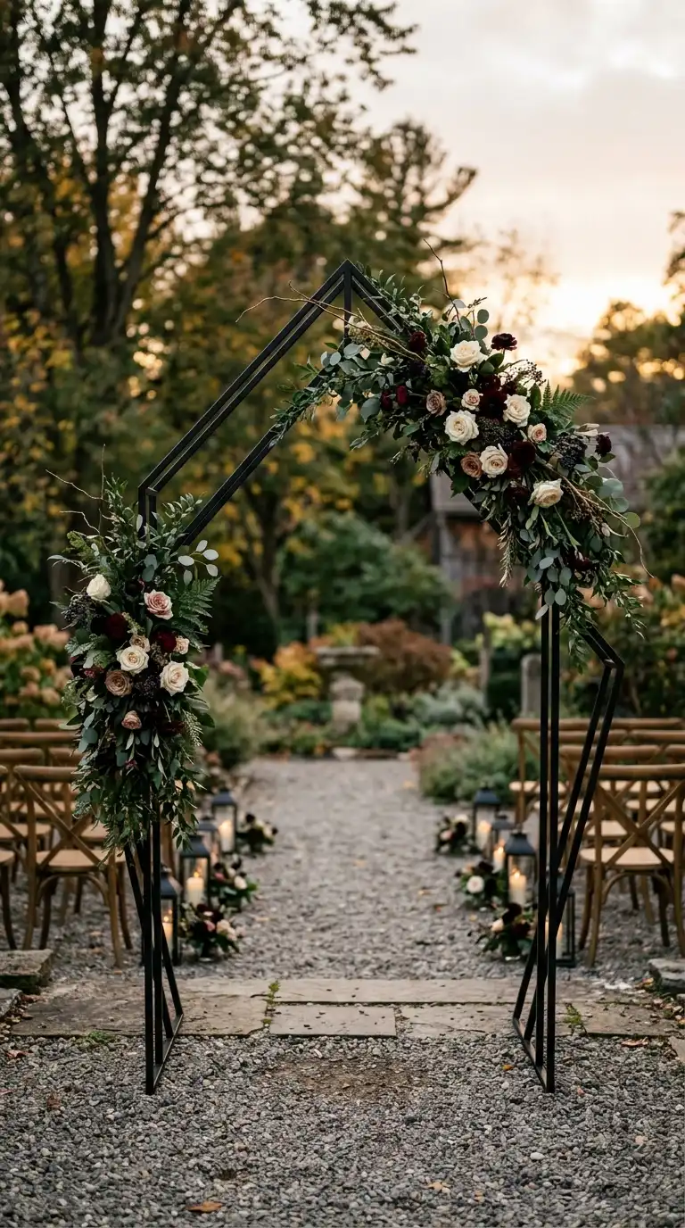 Sculptural Black Ceremony Arch
