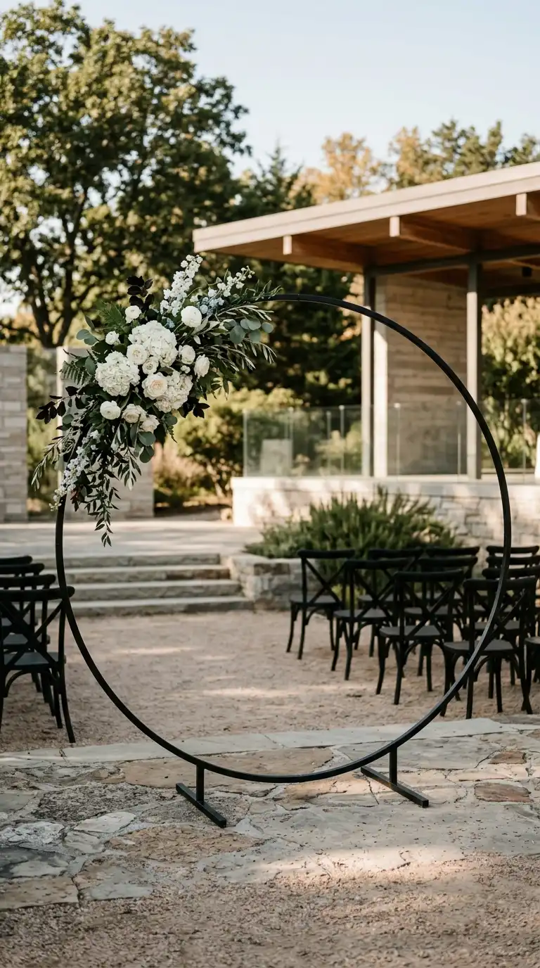 Sculptural Black Wedding Arch