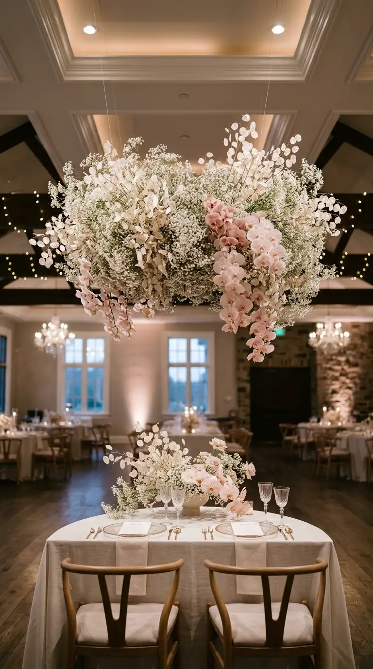 Sculptural Floral Cloud Installation