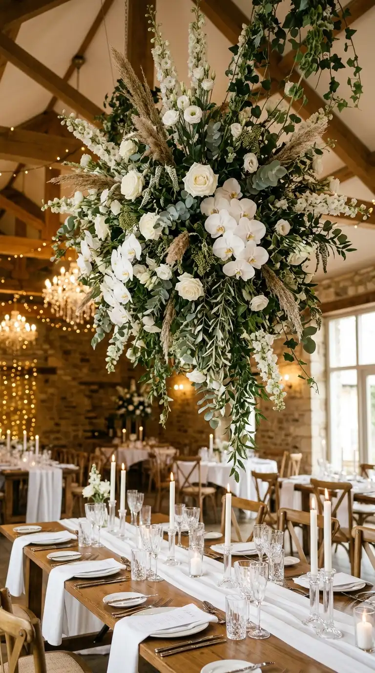 Sculptural Hanging Floral Installation