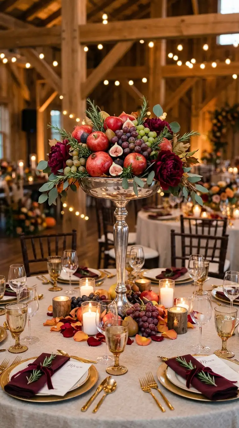Seasonal Fruit Filled Compote Centerpiece