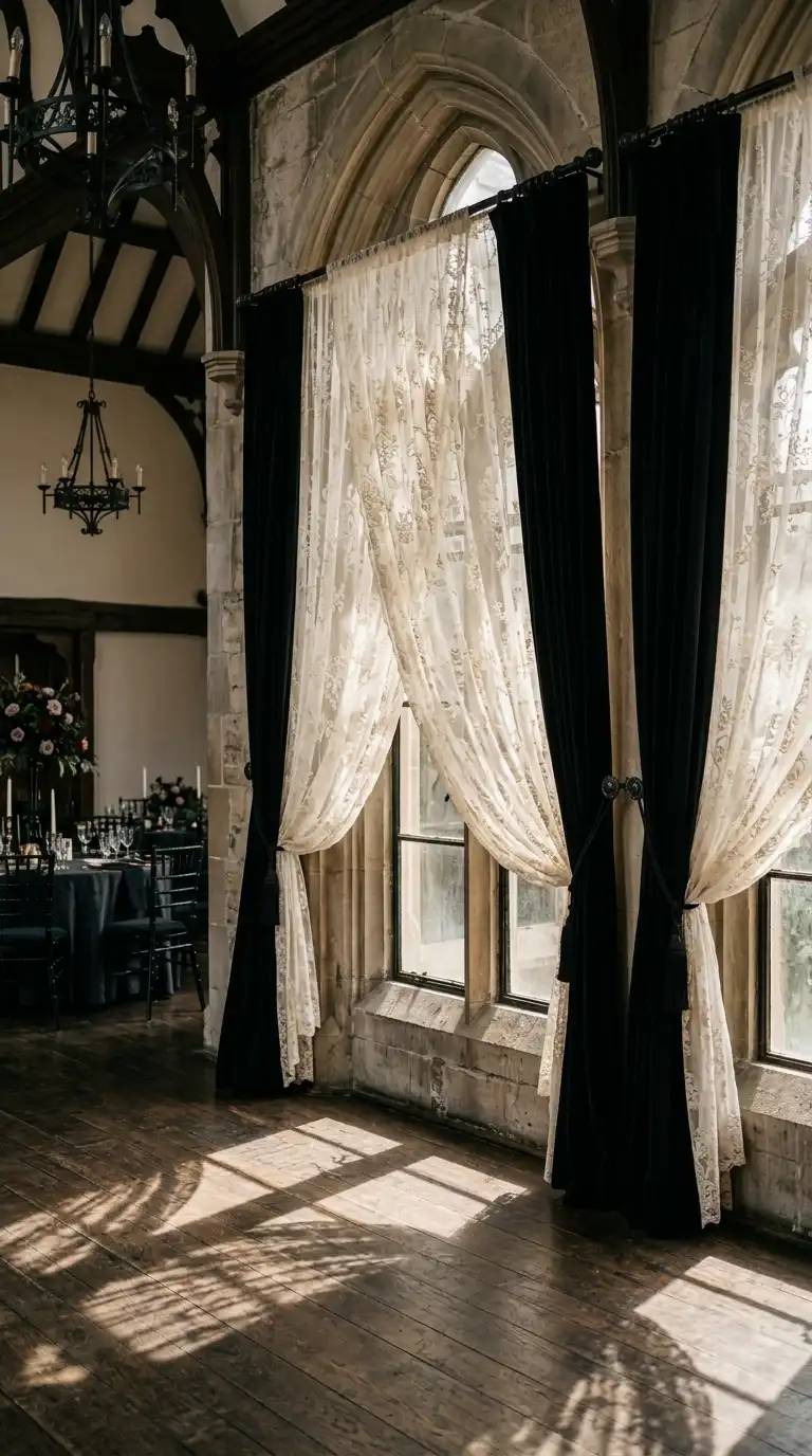 Sheer Lace Reception Drapery
