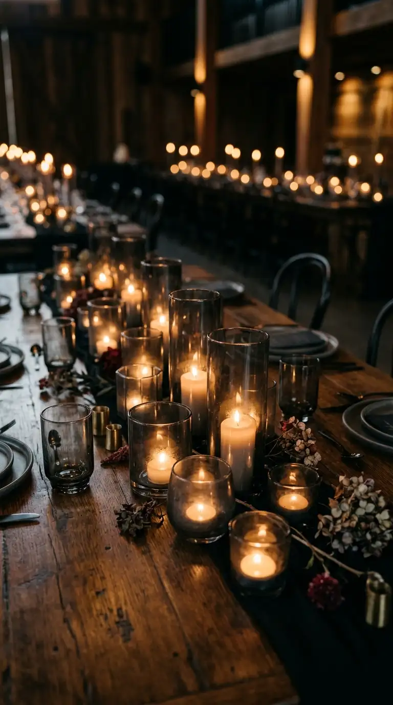 Smoky Glass Votive Candle Clusters