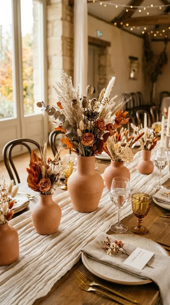 terracotta and cream tablescape