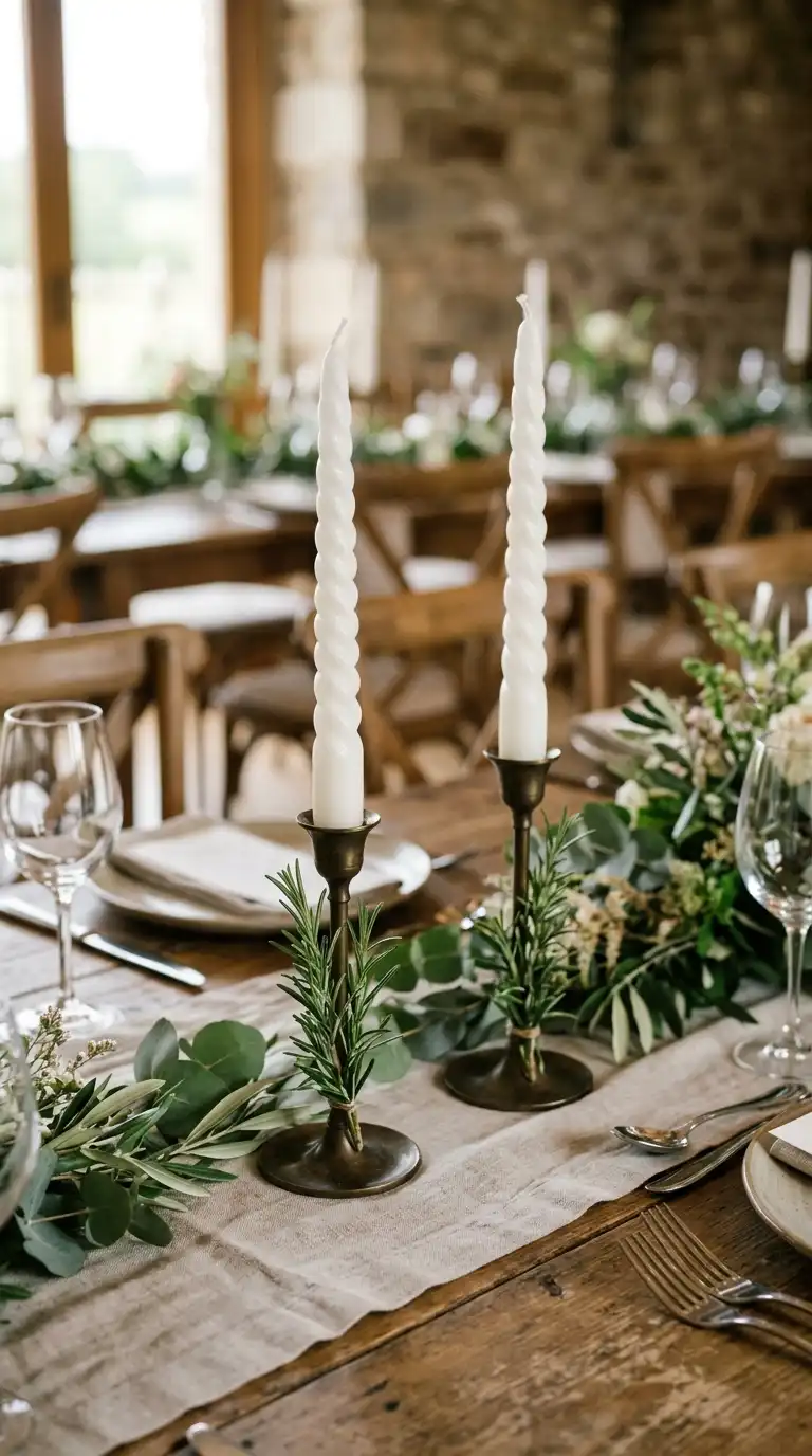 Twisted Tapers With Floral Sprigs