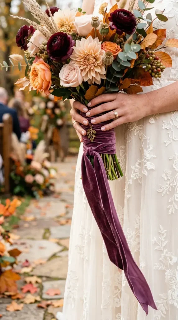 velvet ribbon bouquet wraps