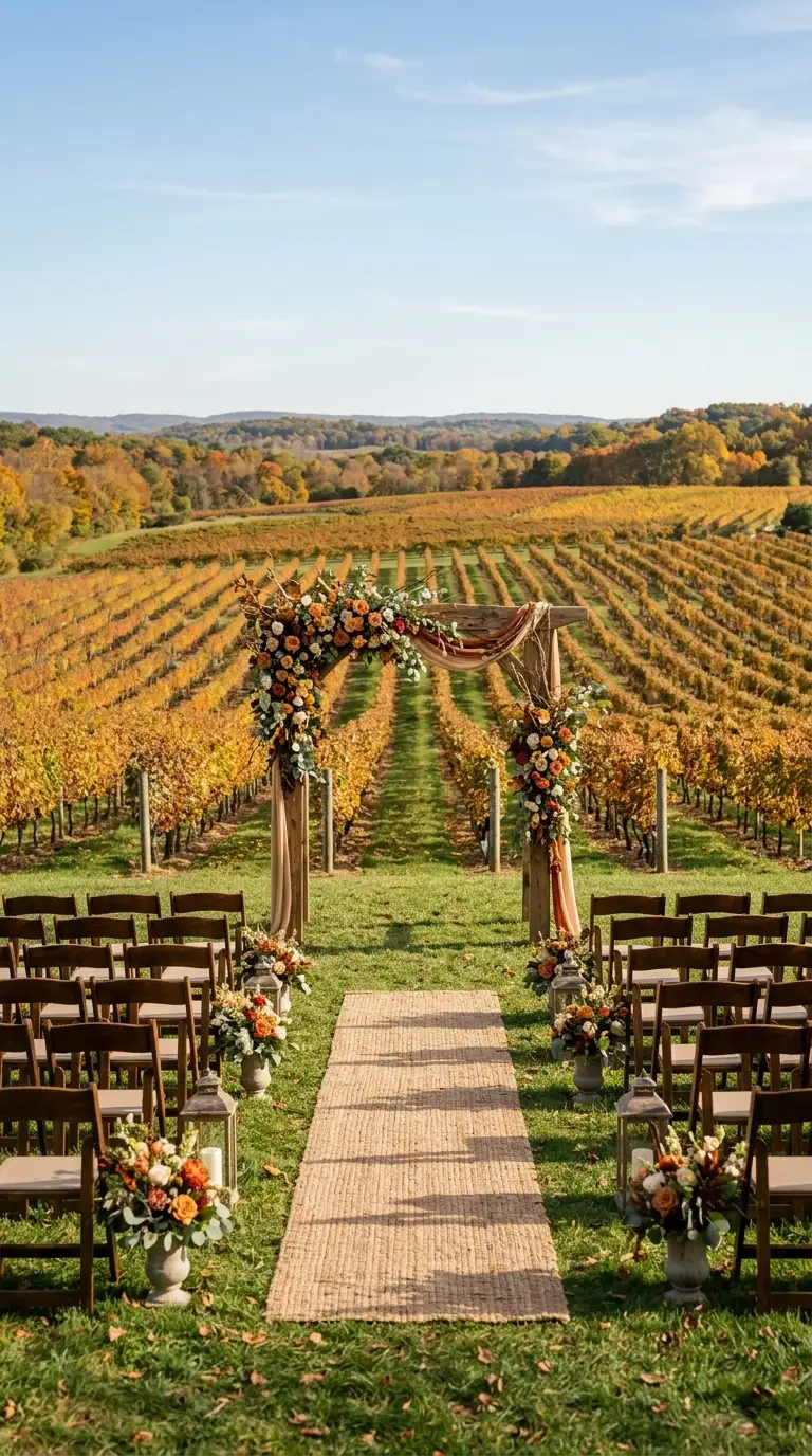 Vineyard Wedding Ceremony View