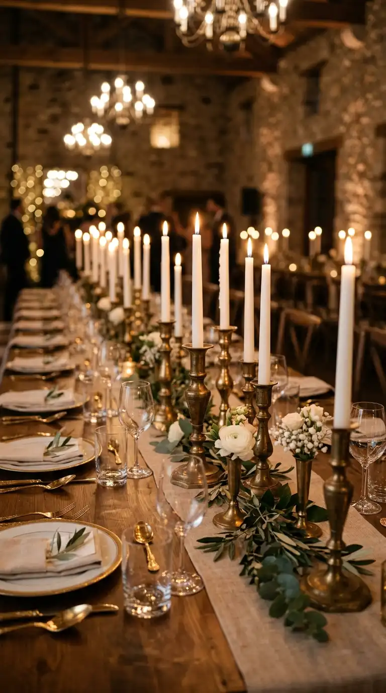 Vintage Brass Candleholder Arrangements