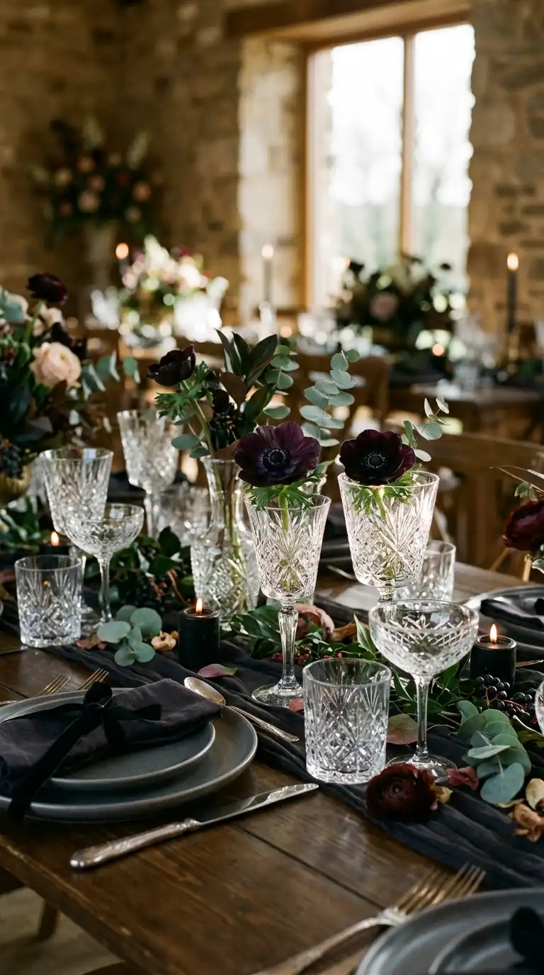 Vintage Crystal Glassware Arrangements
