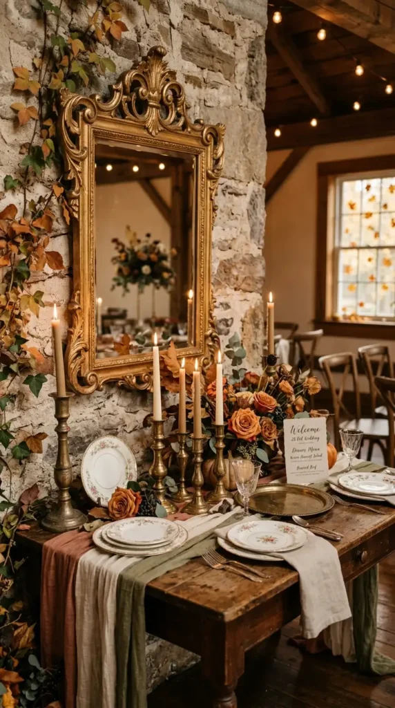 vintage inspired reception decor