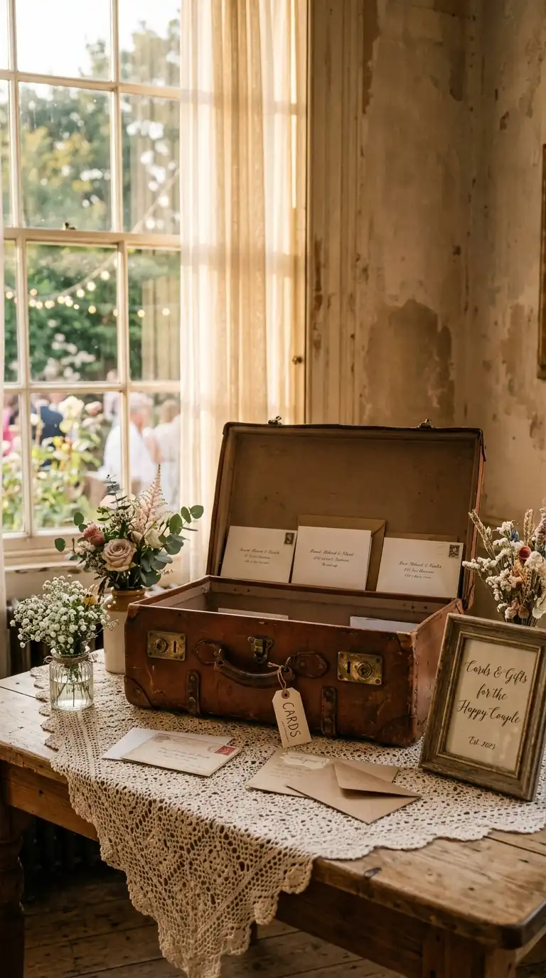 Vintage Suitcase Card Box