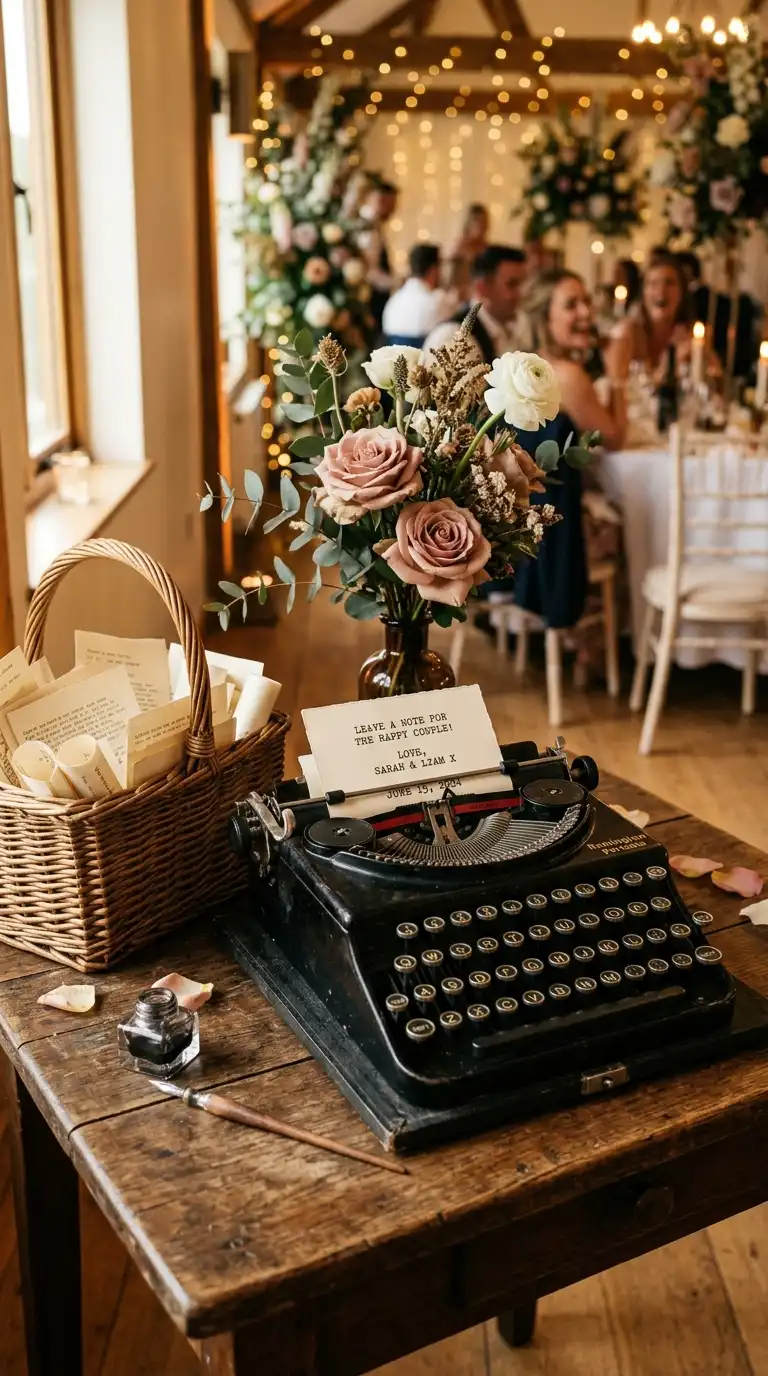 Vintage Typewriter Guestbook Station