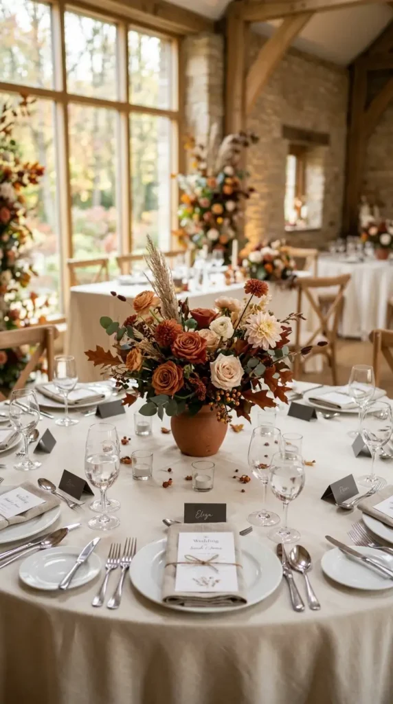 warm ivory linen tablescape