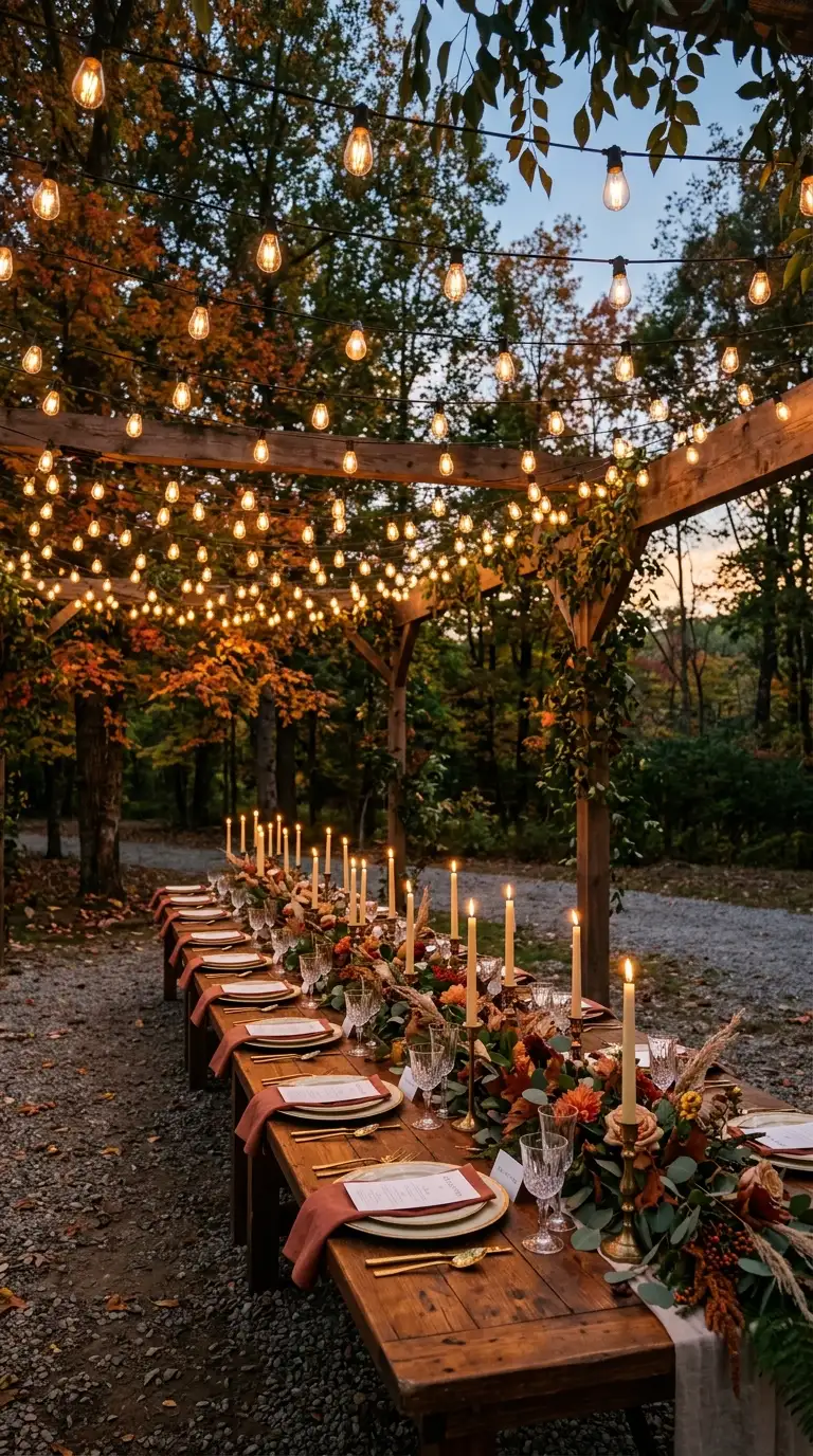 Warm String Light Canopy