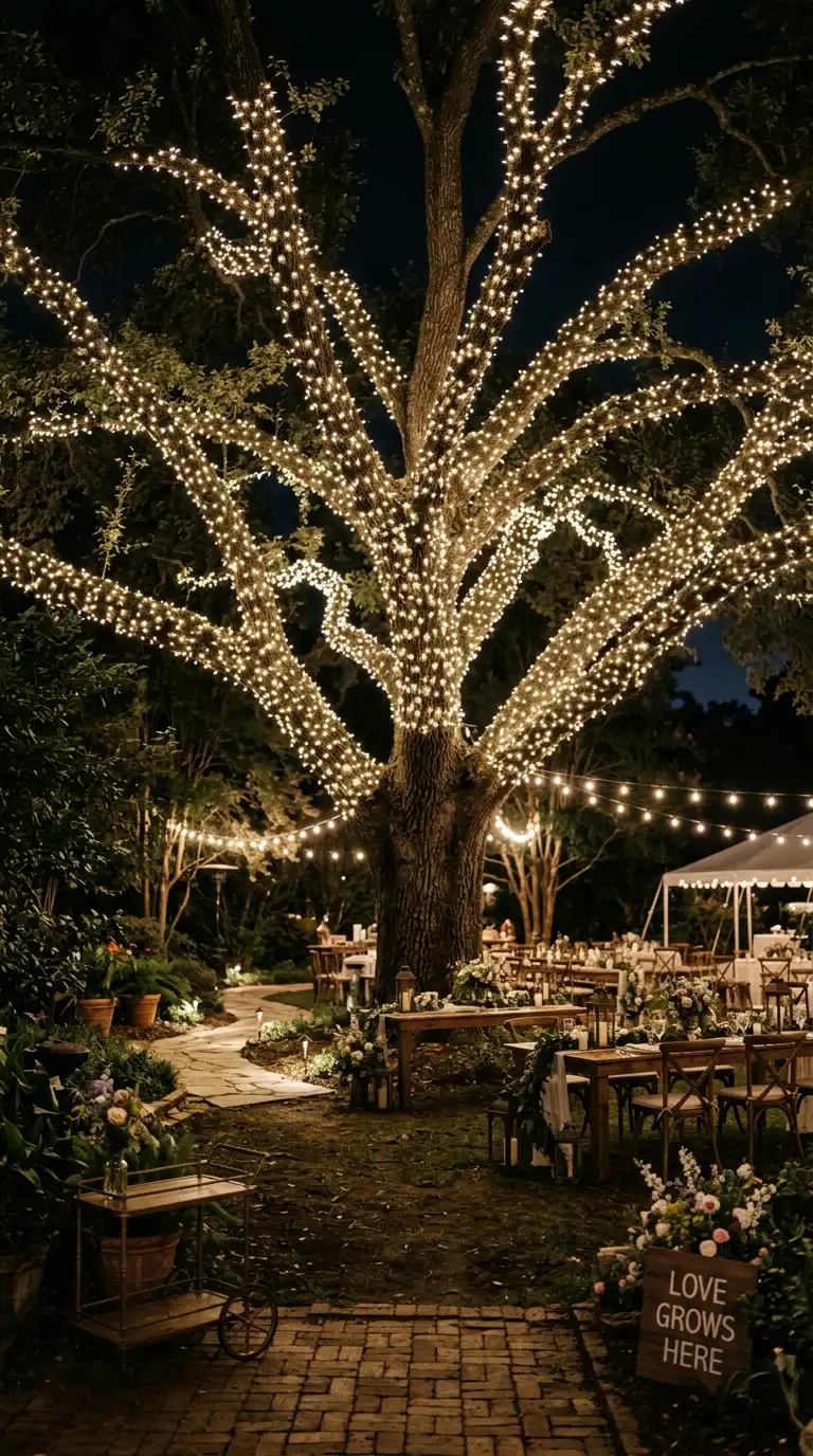 Warm Tree Wrapped Fairy Lights