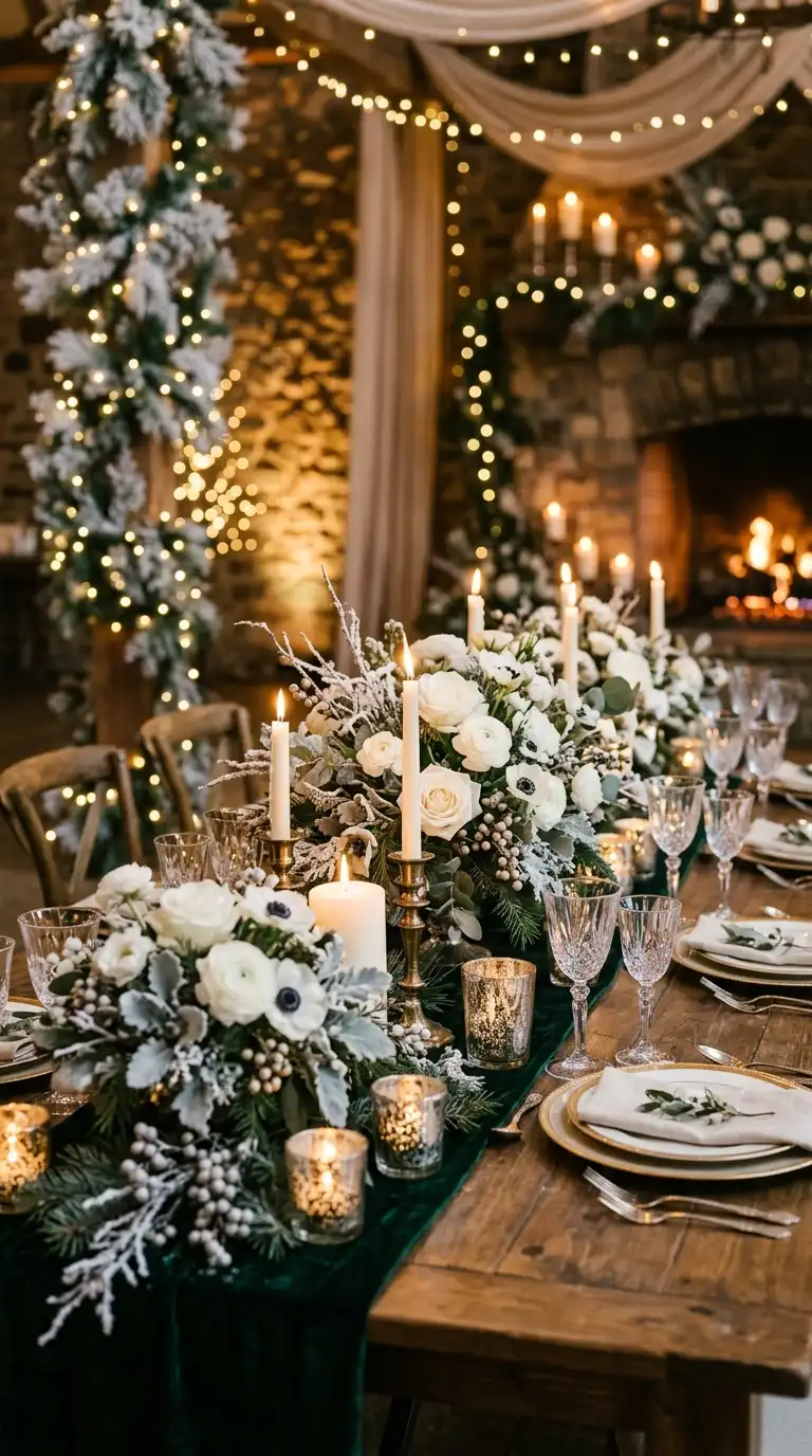 Candlelit Winter Wedding Centerpieces