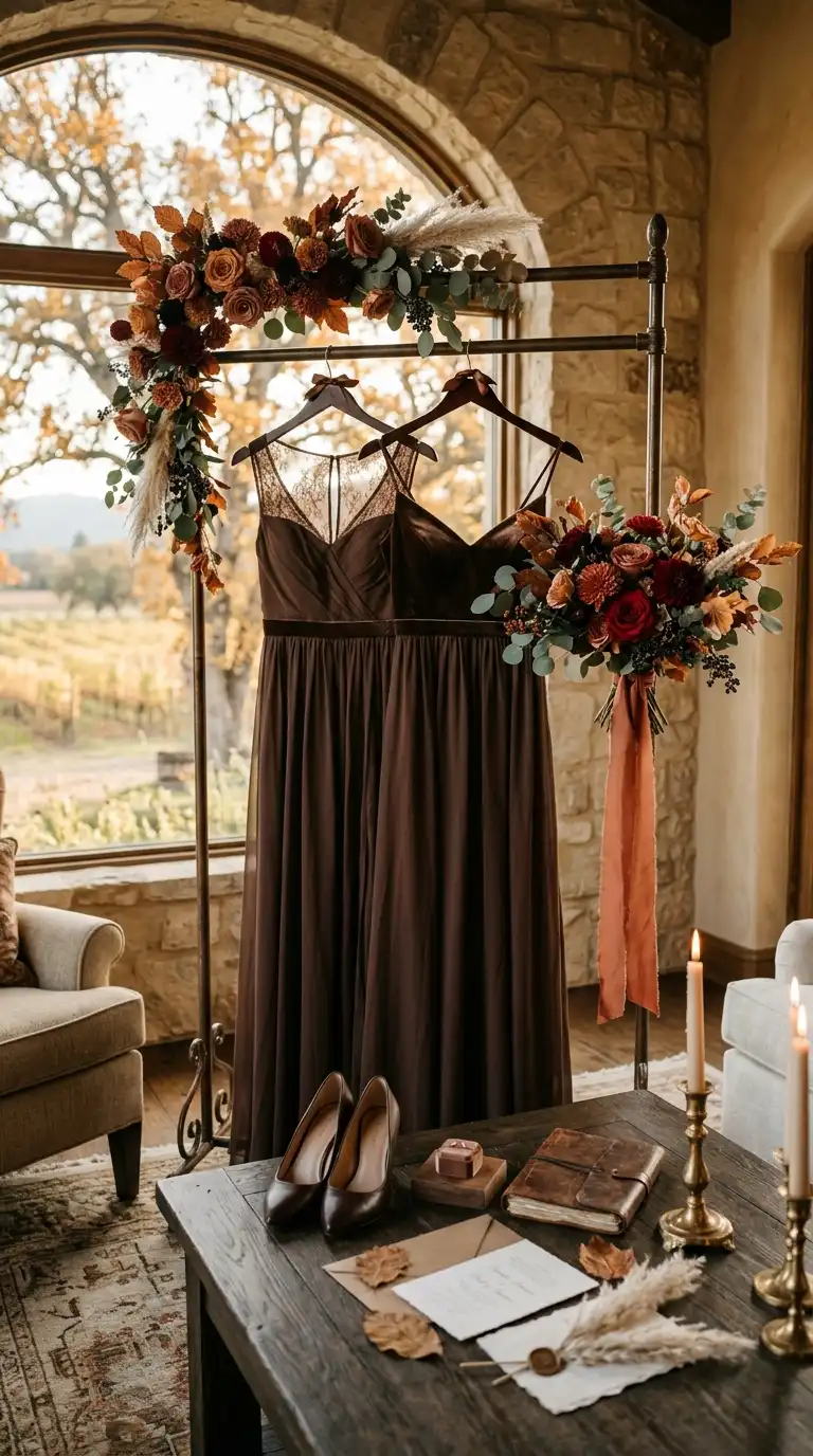 Chocolate Brown Wedding Bridesmaid Dresses