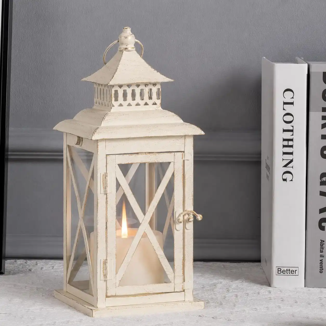 Copper Lanterns With Autumn Florals