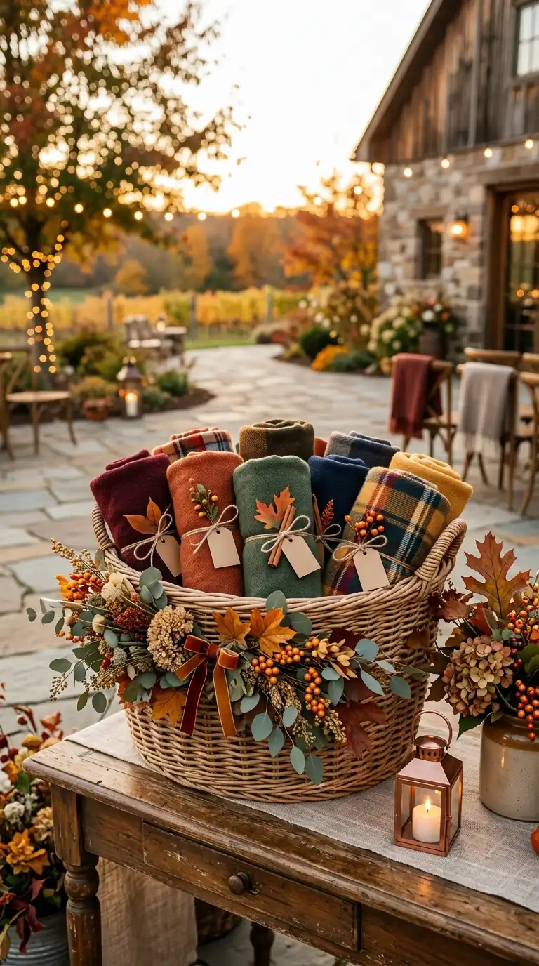 Cozy Blanket Basket for Guests