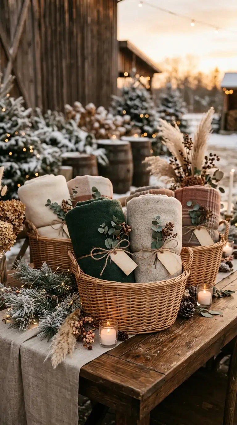 Cozy Blanket Wedding Guest Baskets