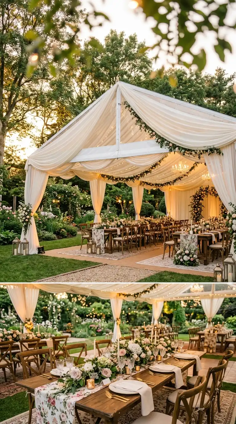 Draped Backyard Wedding Tent